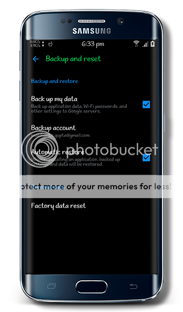 Backup & Reset Backup & Reset